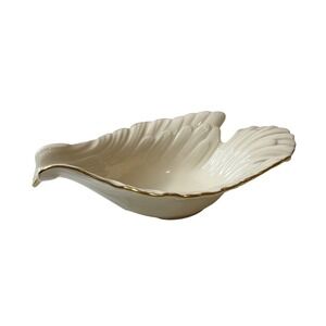 Vintage Lenox Dove Bird Candy Trinket Serving Dish 24K Gold Fine China Porcelain